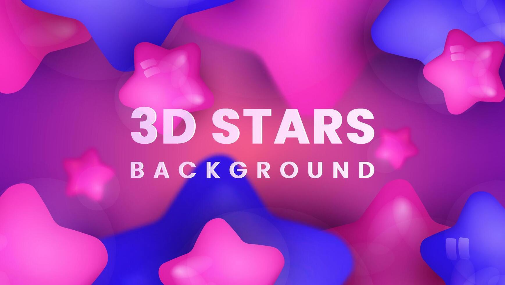 Abstract background with dynamic 3d stars. pink stars shiny.3d Stars blue .of glossy stars. modern trendy banner design Premium vector