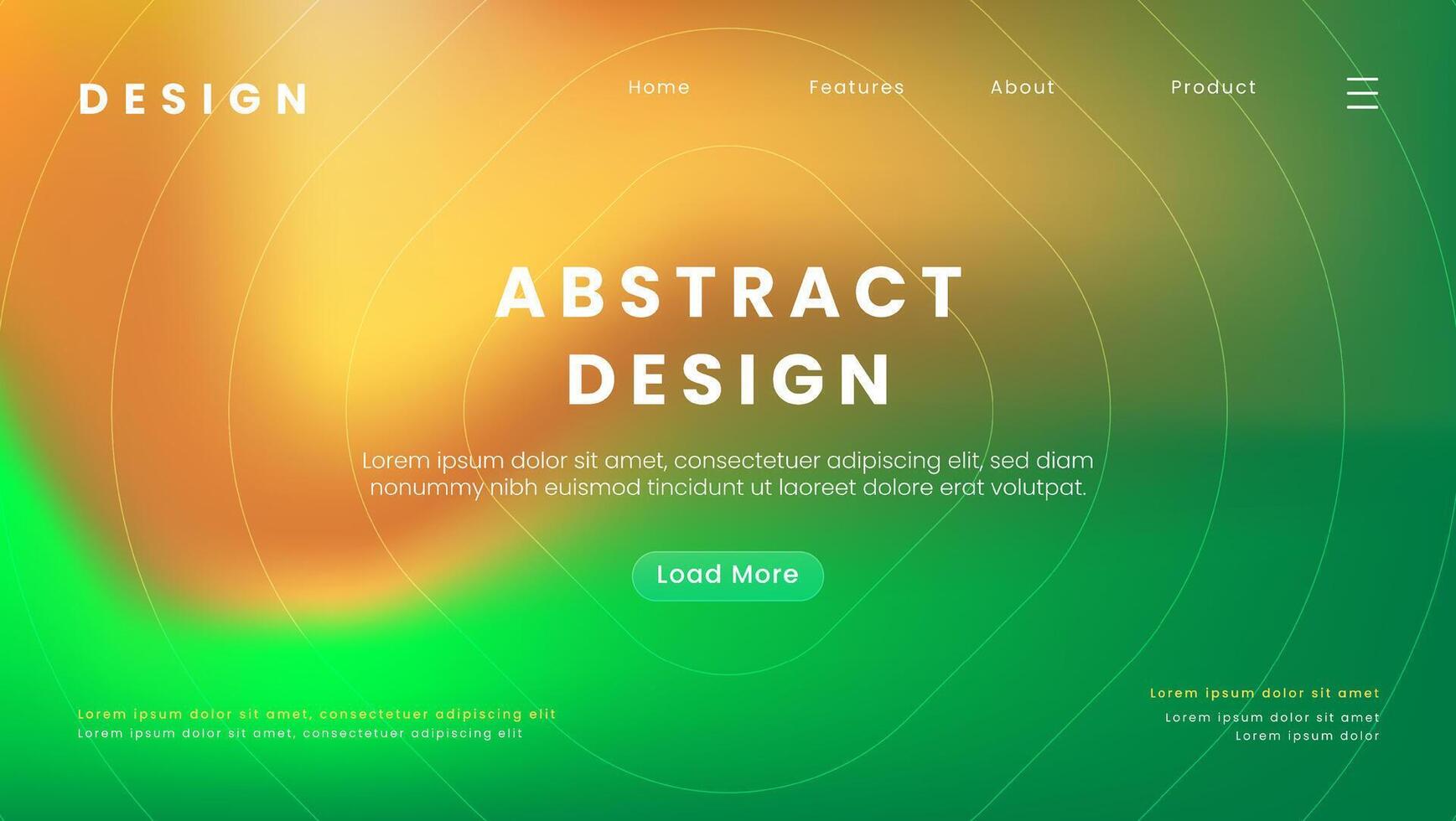 abstract landing page template with gradient background premium vector
