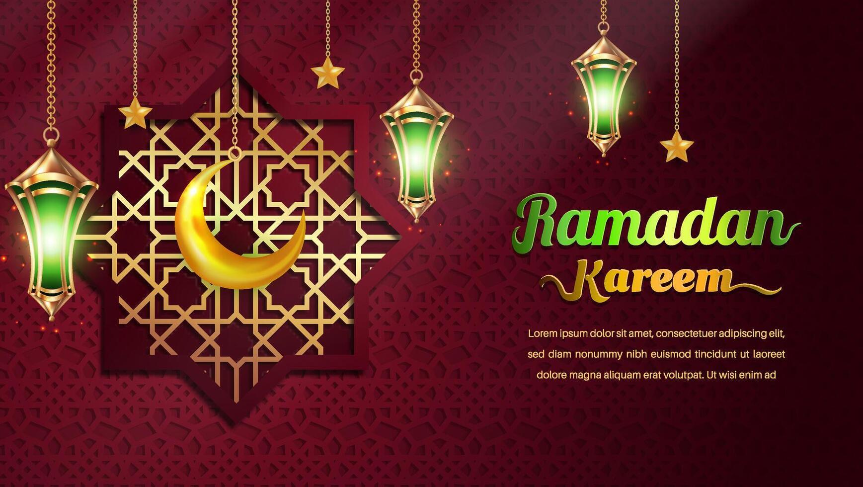 Realistic Bakground Ramadan Kareem with podium, suitable for banner, greeting card or your business with Ramadan theme vector