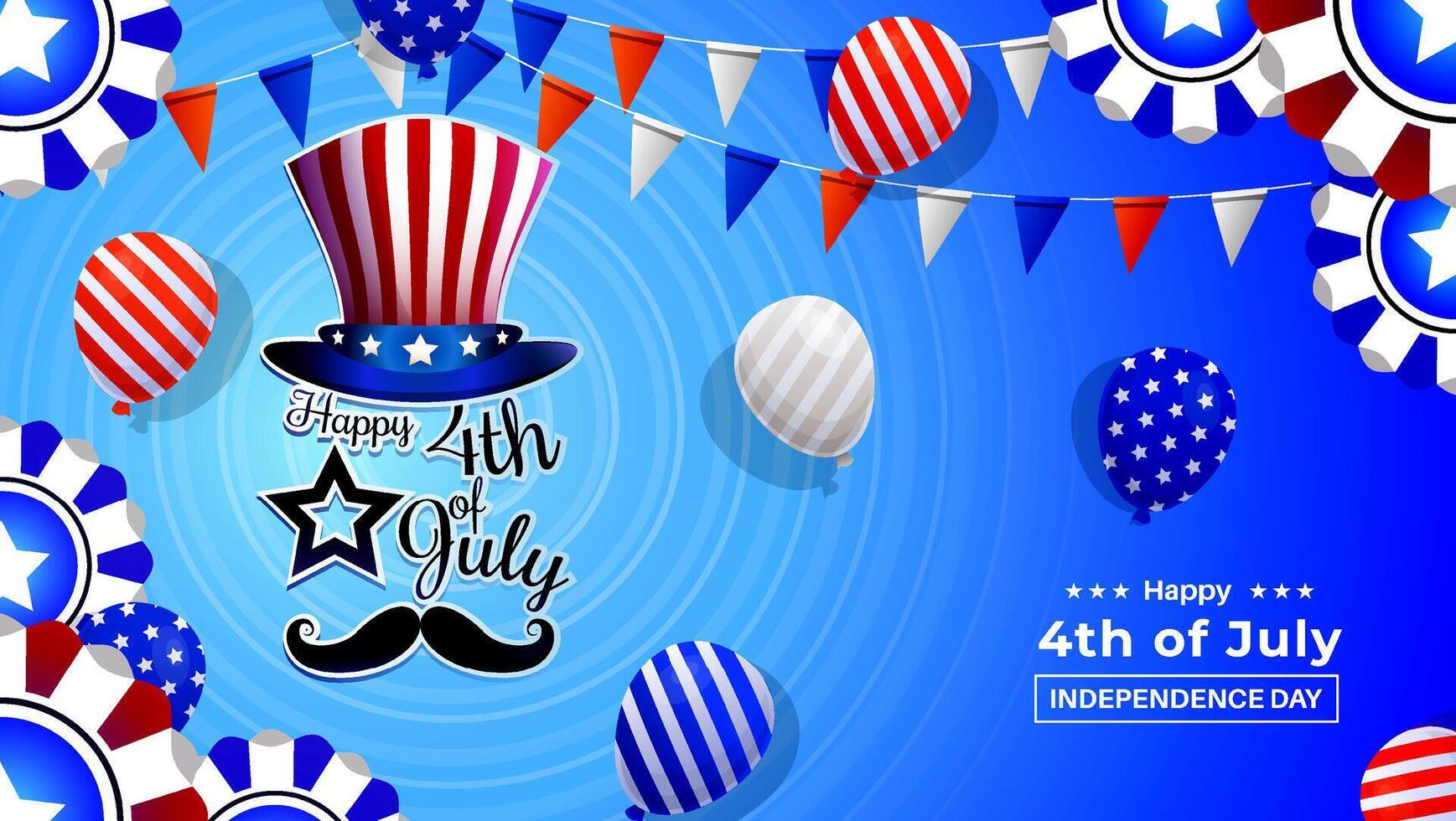 Independence day of america 4th july background suitable for banner and greeting card premium vector