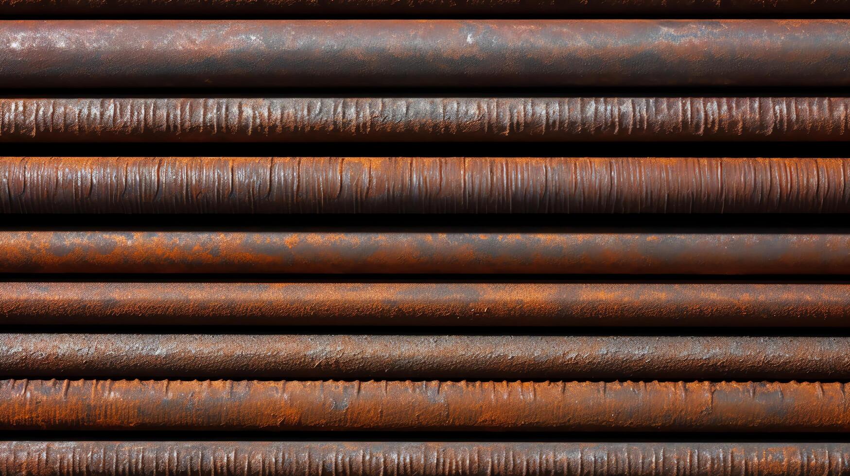 A close up of a stack of rusty pipes photo