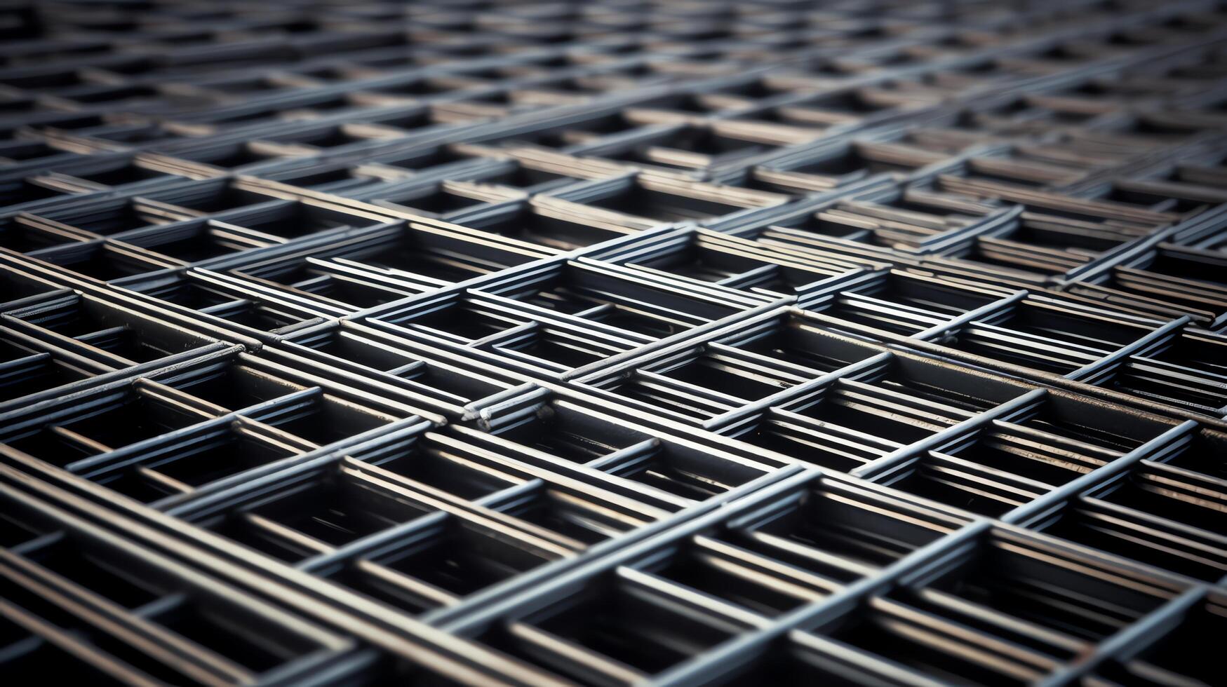 Macro photography of a stack of metal fencing. photo