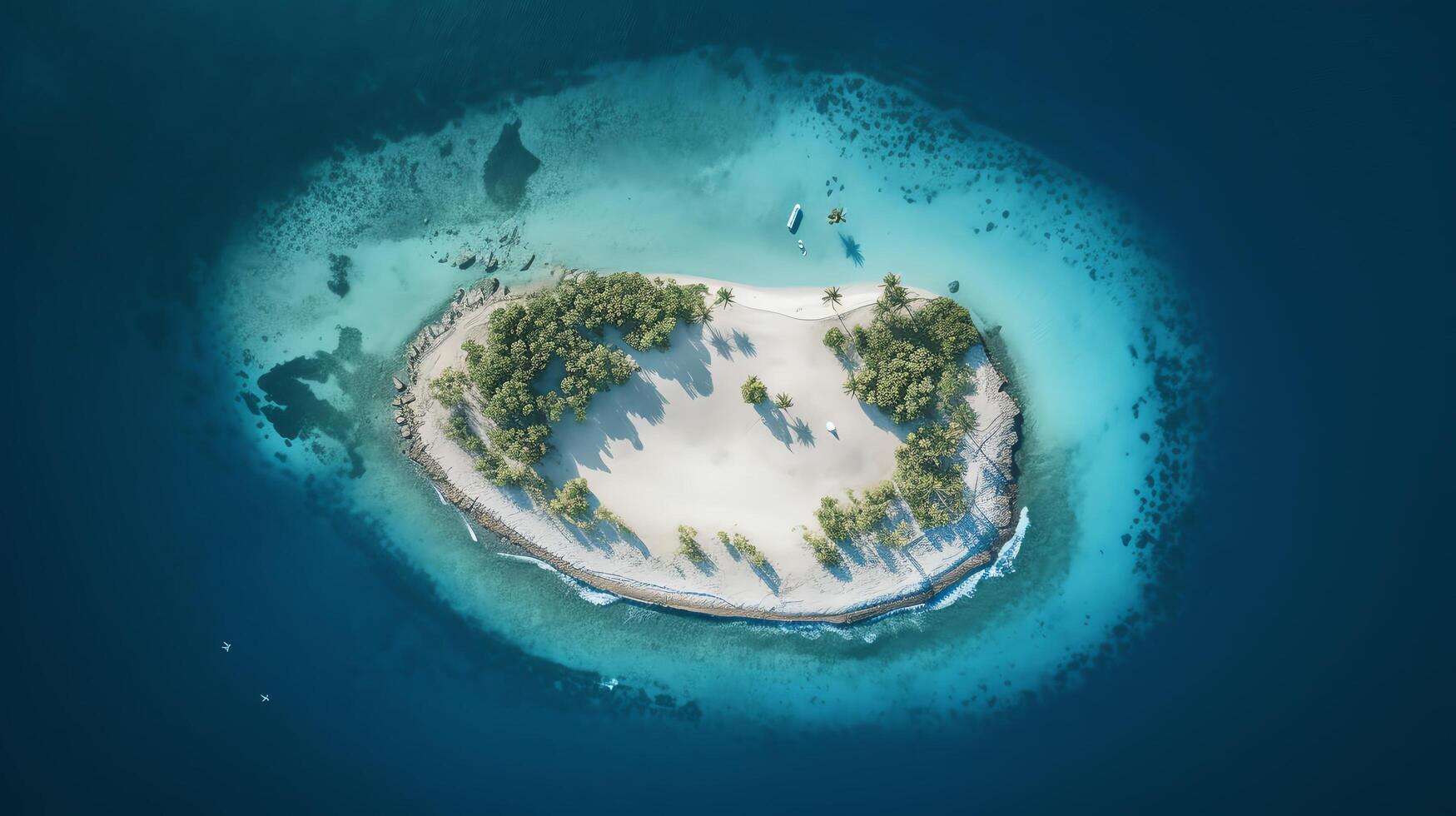 An island paradise in the middle of the ocean photo