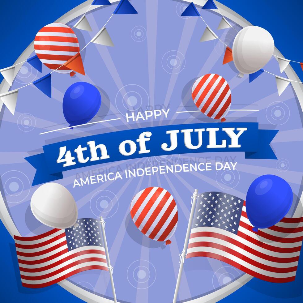 Happy 4th of July Illustration. Suitable for greeting card, poster and banner. Illustration Of Independence Day.Happy 4th of July Illustration. Suitable for greeting card, poster and banner. vector