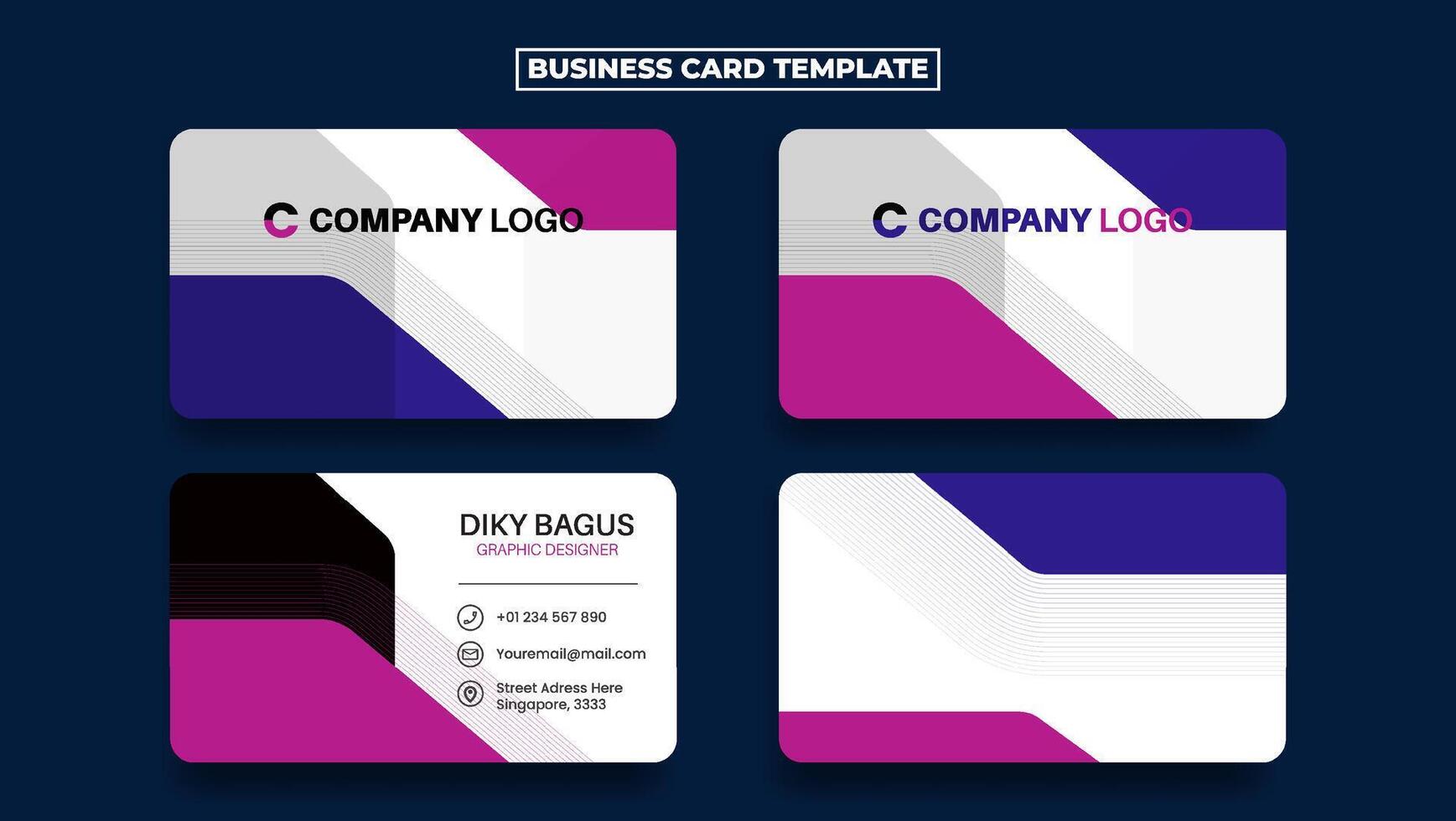 Business Card Template modern design, Horizontal Layour suitable for your business vector
