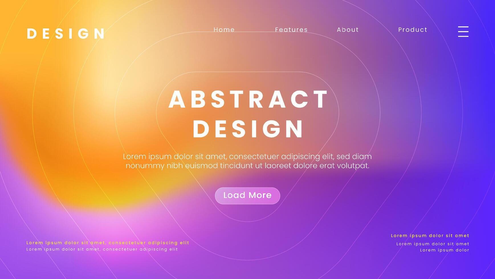 abstract landing page template with gradient background premium vector