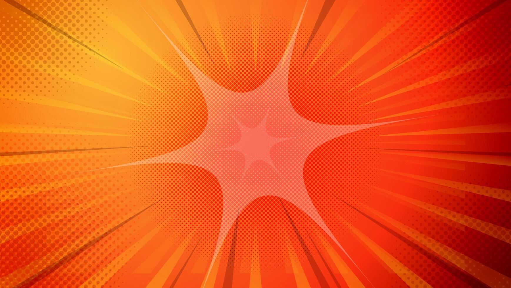 Abstract Comic Orange and Shiny Background vector
