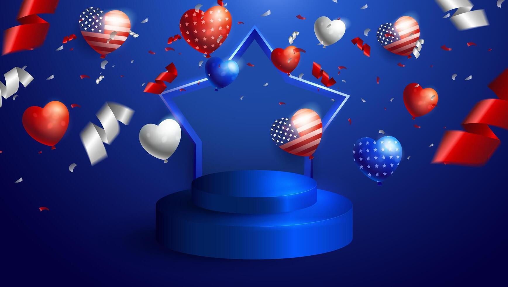 Happy 4th of July Illustration. Suitable for greeting card, poster and banner. Illustration Of Independence Day. vector