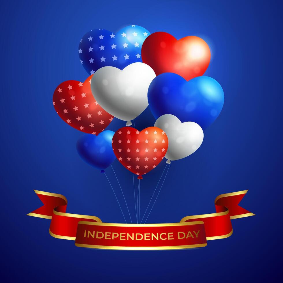 Happy 4th of July Illustration. Suitable for greeting card, poster and banner. Illustration Of Independence Day. vector