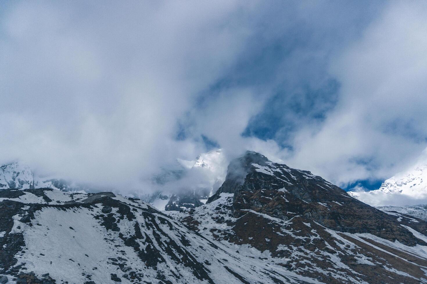 snow covered mountain peaks, Mountain in nepal, mount everest country, Annapurna Base Camp photo