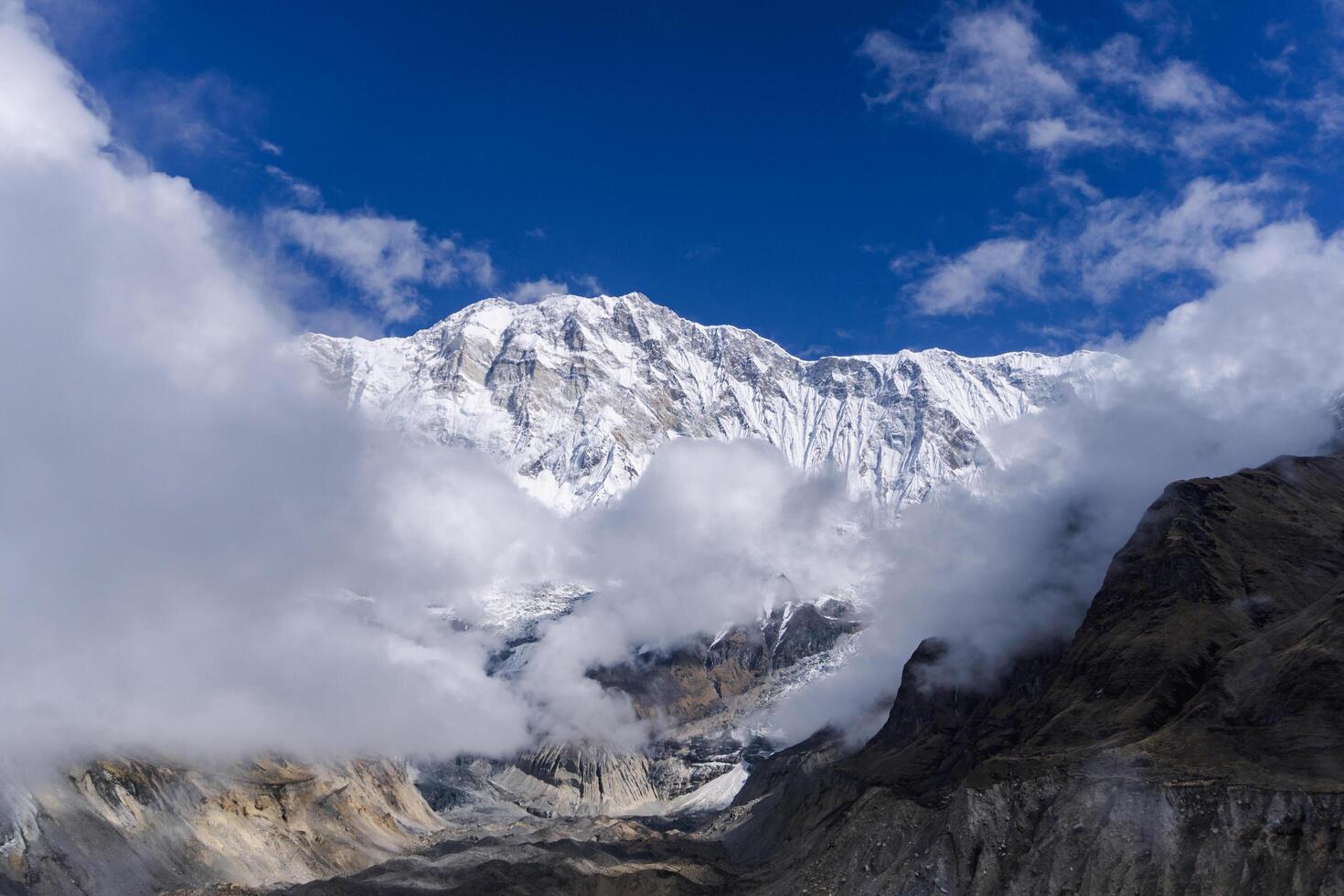 snow covered mountain peaks, Mountain in nepal, mount everest country, Annapurna Base Camp photo