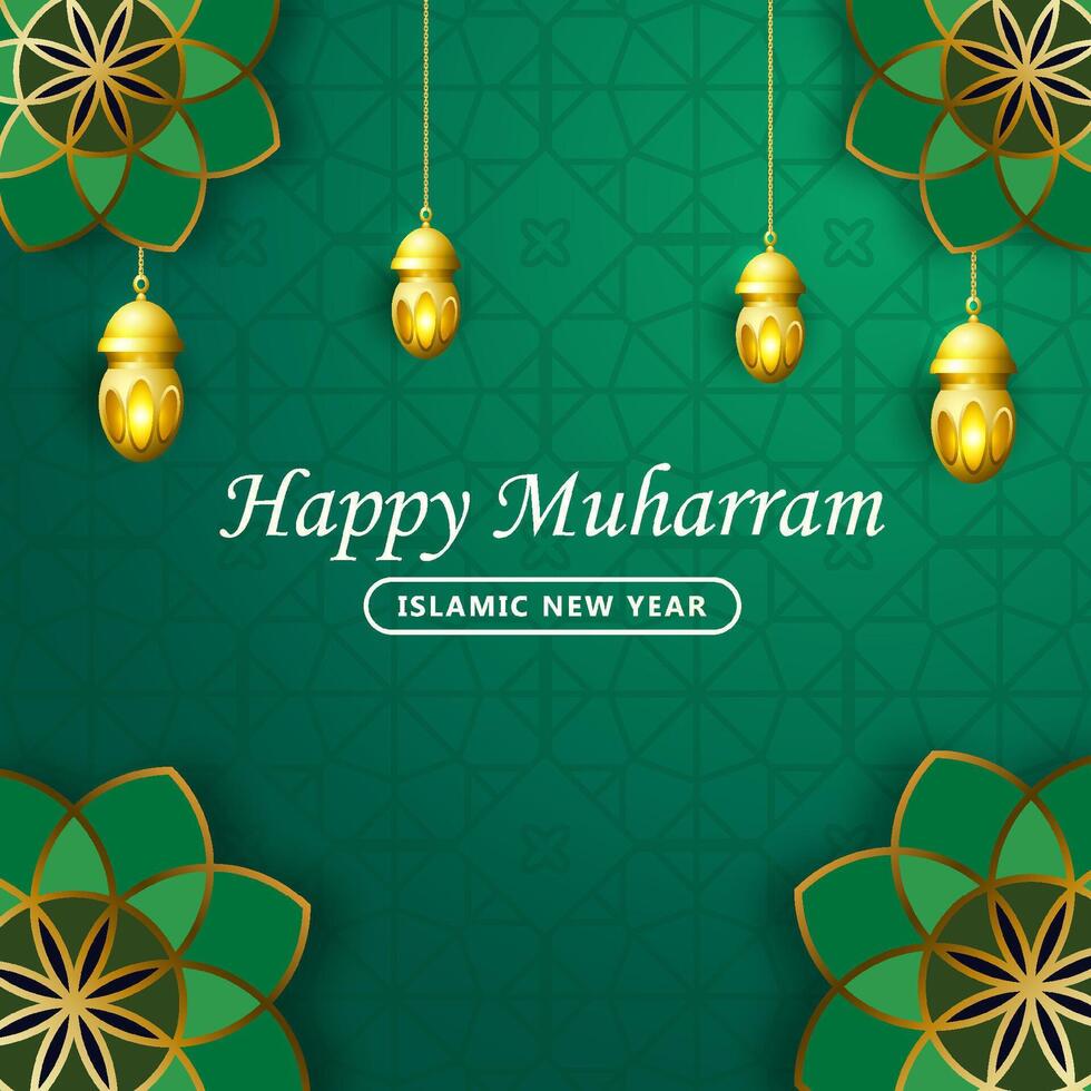 Happy muharram backgroud, muharram festival muslim holiday suitable for greeting card, poster, flyer vector