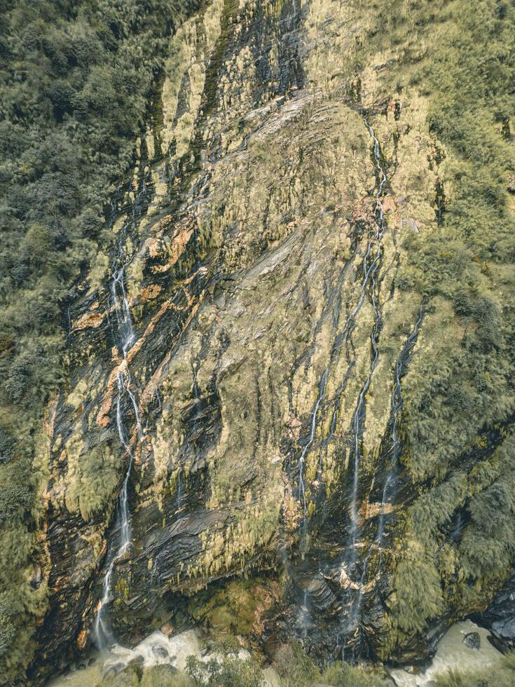 waterfall in nepal, best waterfall, waterfall during annapurna base cam trek in nepal photo