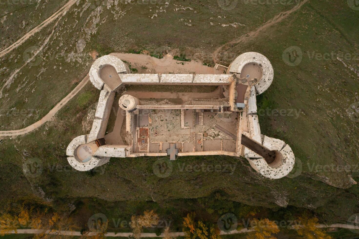Aerial view of the Berlanga del Duero castle. photo
