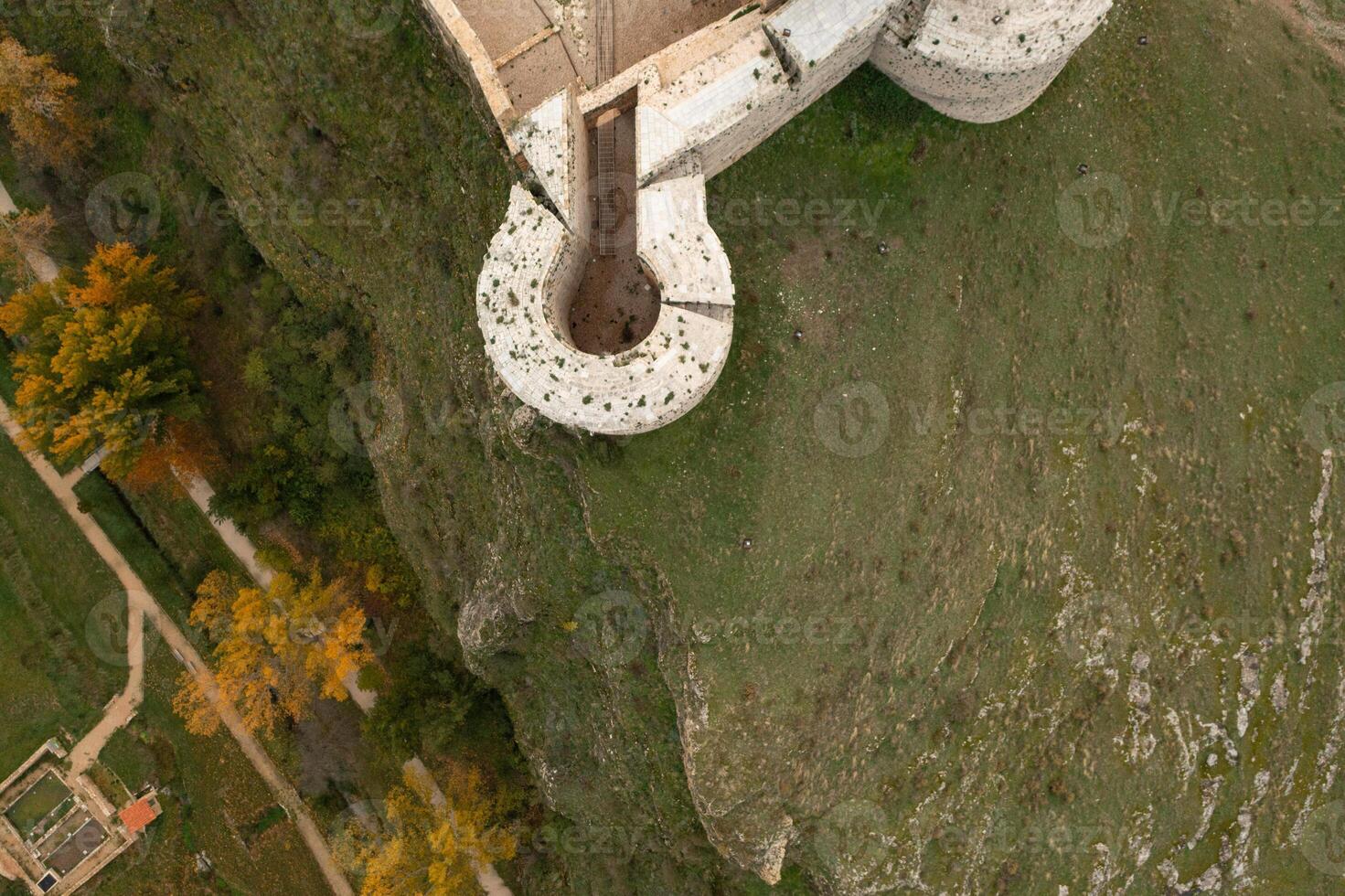 Aerial view of the Berlanga del Duero castle. photo