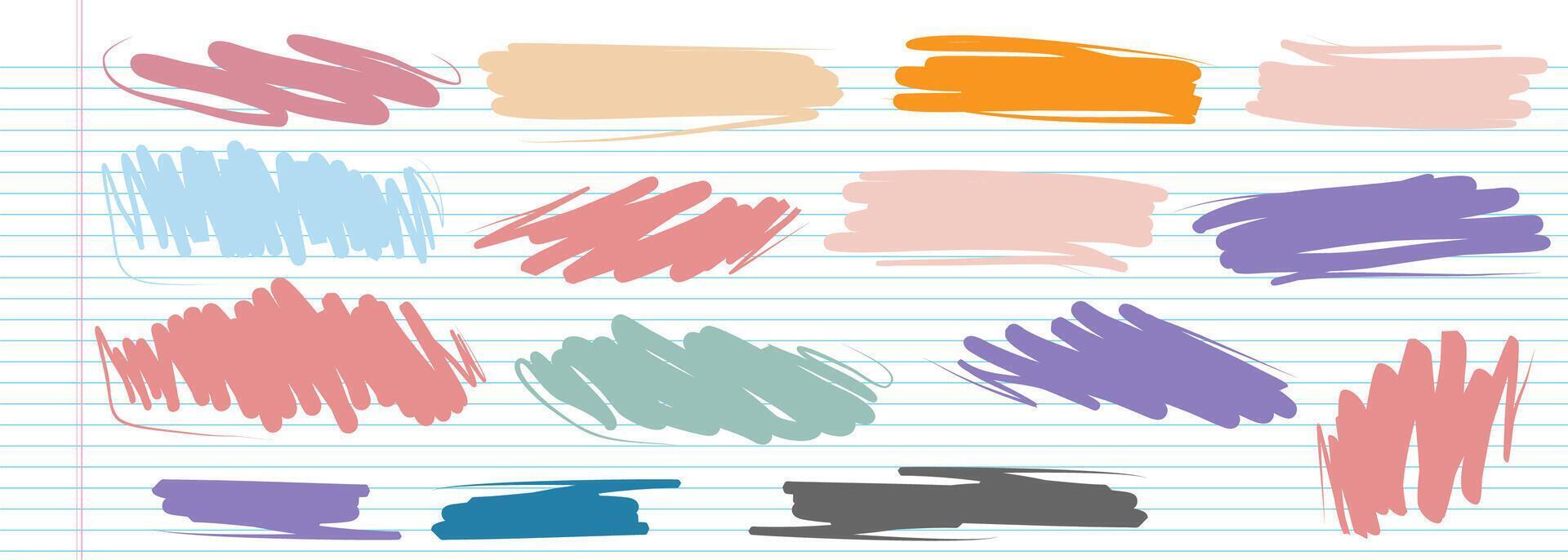 Background with abstract scribbles on paper. Complex and chaotic texture. Wavy background. Colorful tangled pattern. Elements for design vector