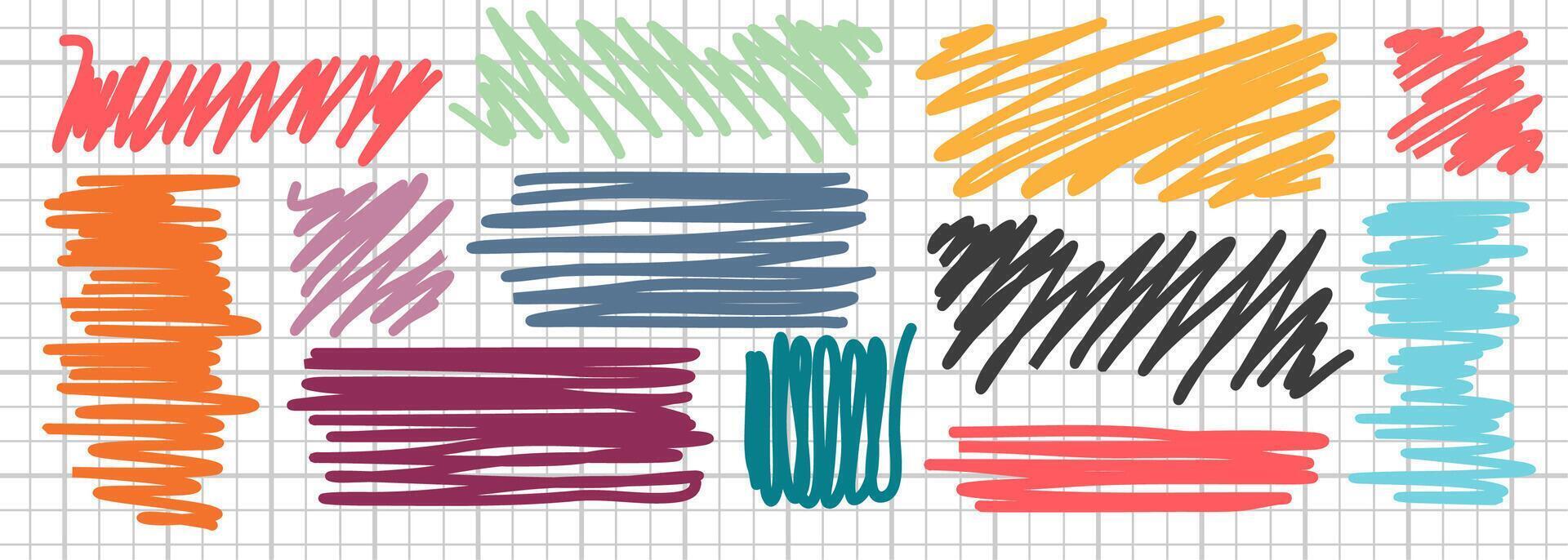 Background with abstract scribbles on paper. Complex and chaotic texture. Wavy background. Colorful tangled pattern. Elements for design vector