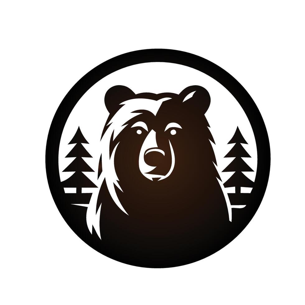 Bear stylized silhouette vector