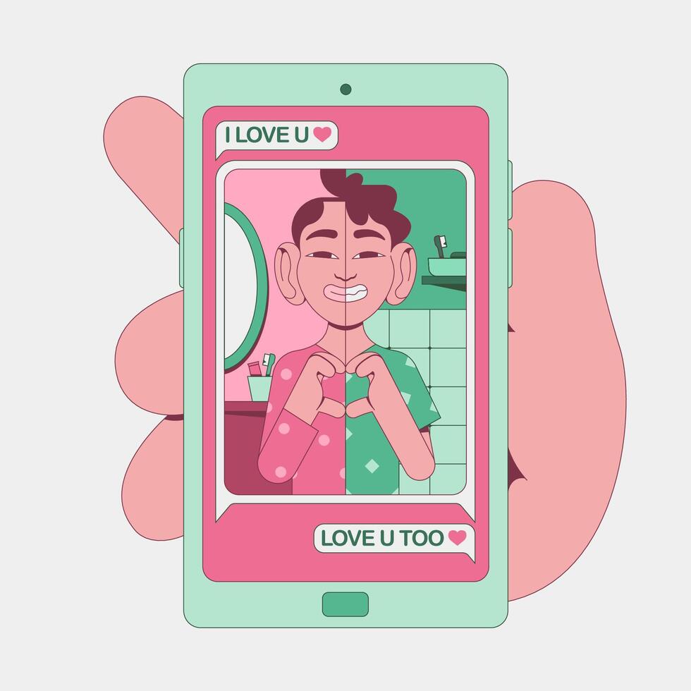 Long Distance Relationship vector