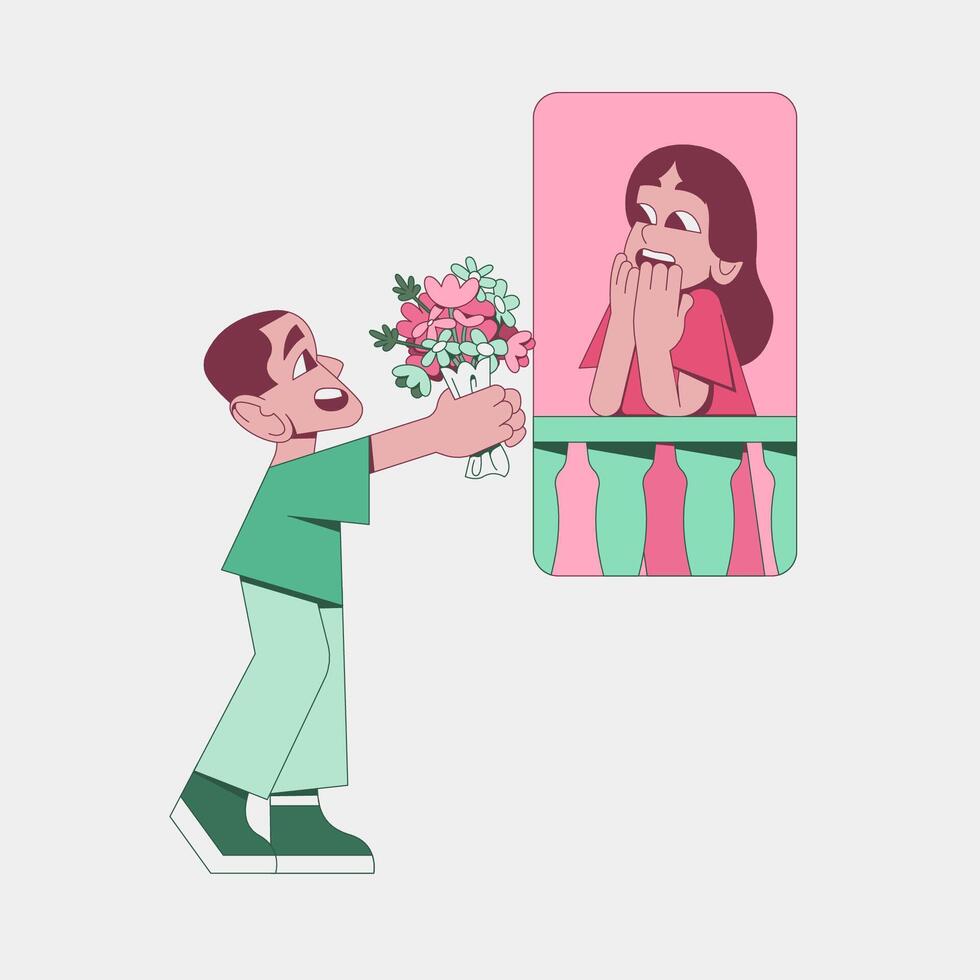 Long Distance Relationship vector
