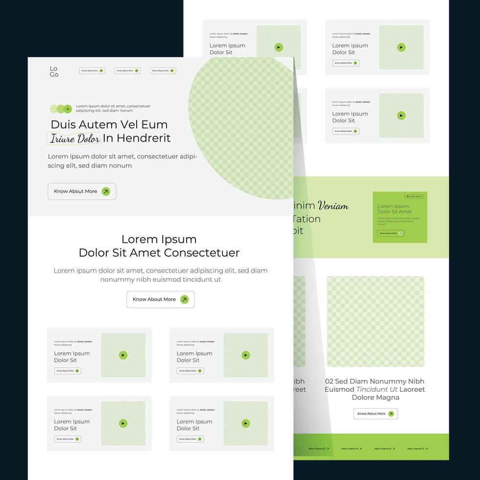 One-page website design template for business. Landing page wireframe. Flat modern responsive design. Ux ui website Template vector