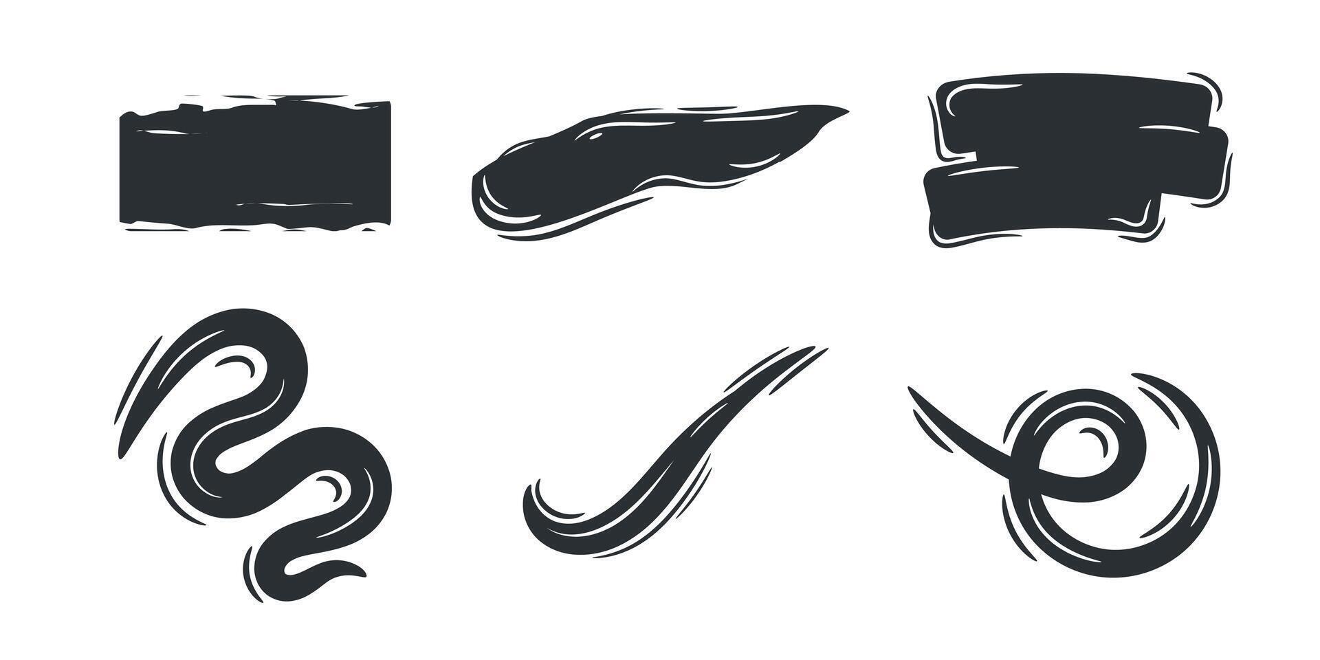 Brush stroke doodle hand drawn illustration vector