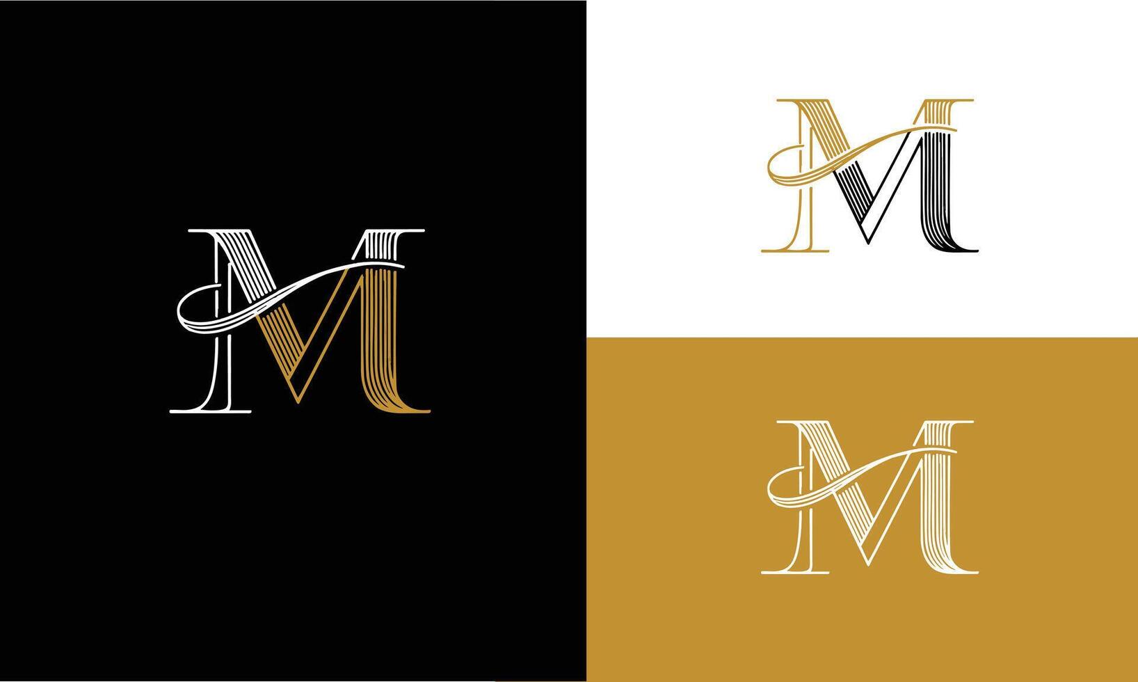 Initial letter M monogram logo. Pro vector