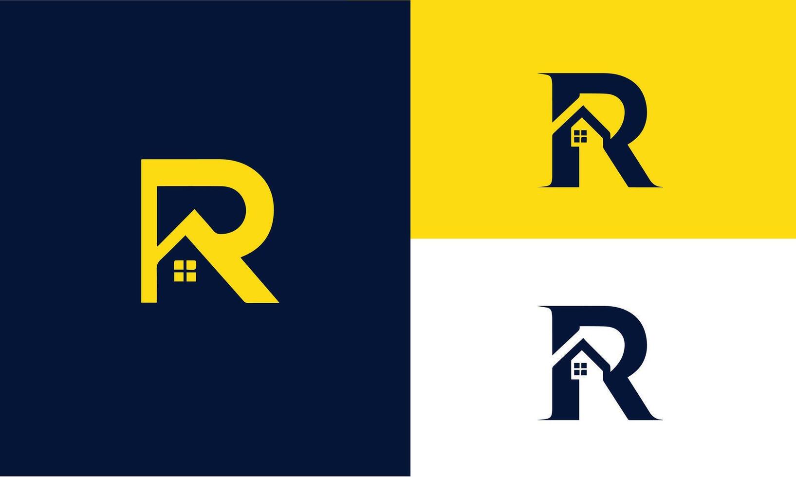 letter r home logo design, real estate, initial identity, graphic Pro vector