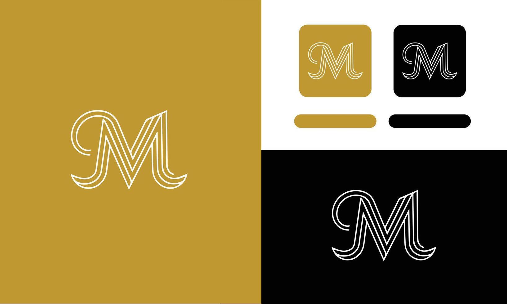 Initial letter M monogram logo. Pro vector