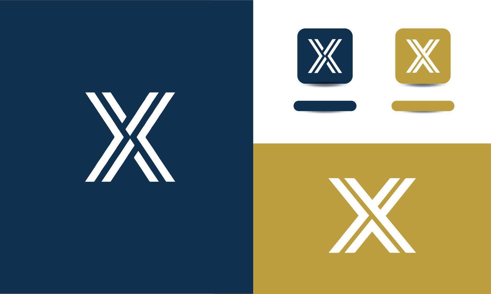 Line art letter X creative monogram logo Pro vector