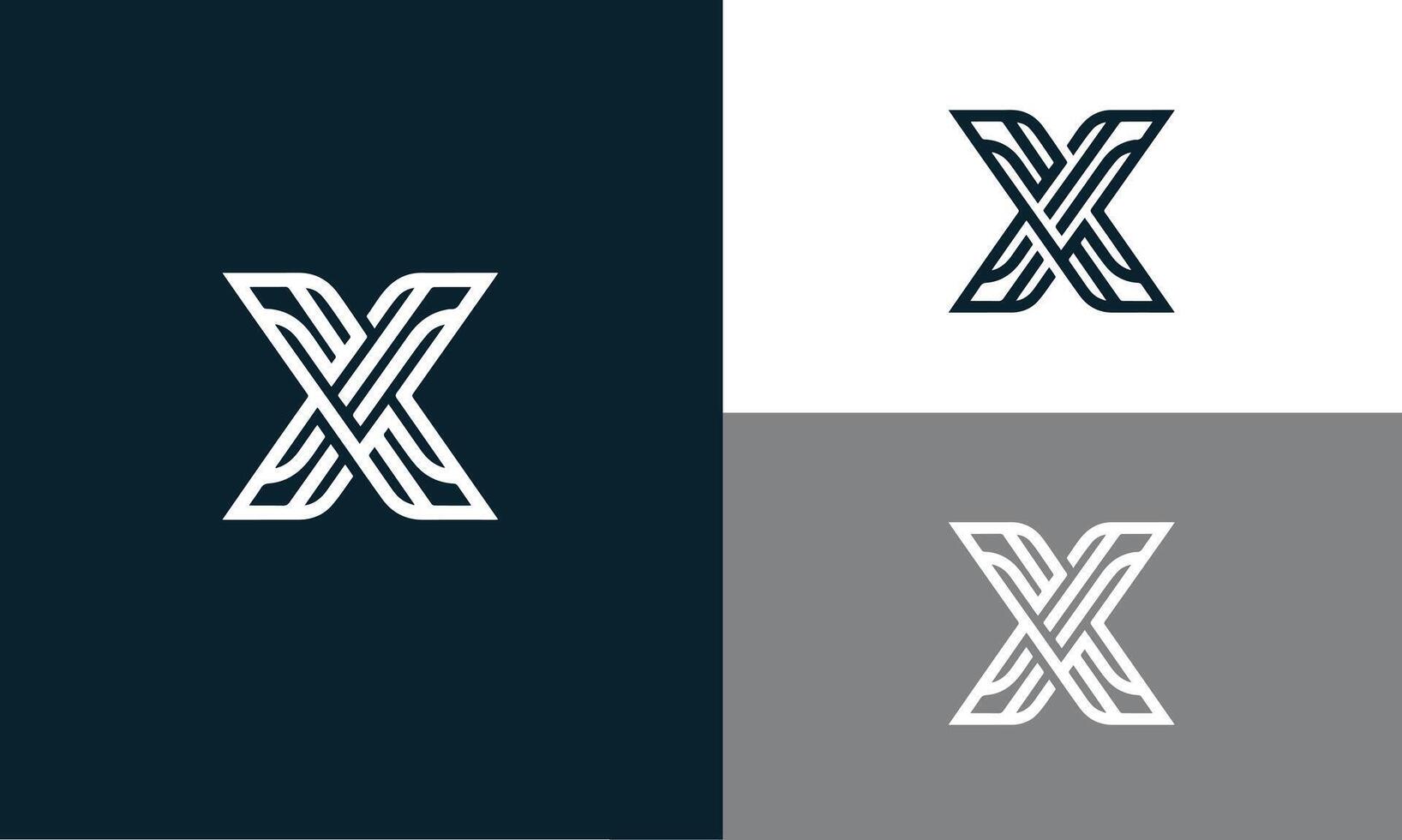 Line art letter X creative monogram logo Pro vector