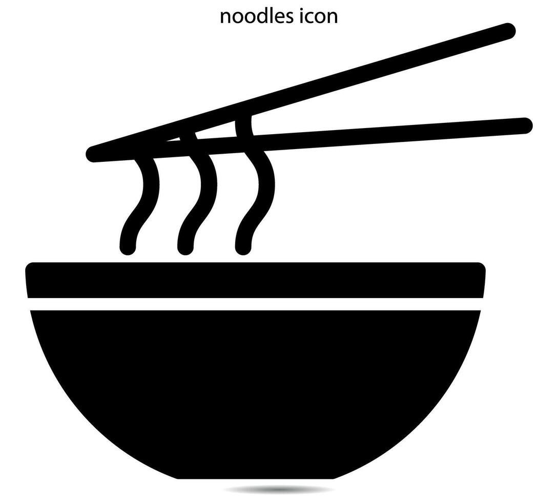 noodles icon, illustrator on background vector