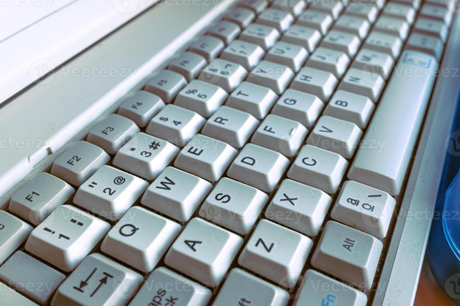 selective focus detail view of an antique computer keyboard photo