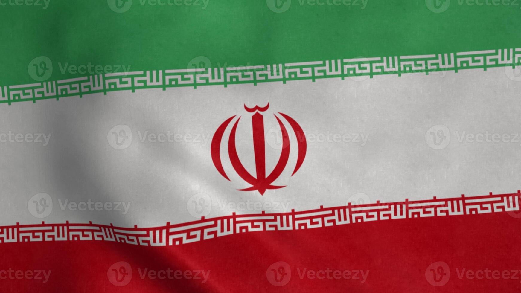 Iran flag waving in wind. Realistic flag background. 3d illustration photo