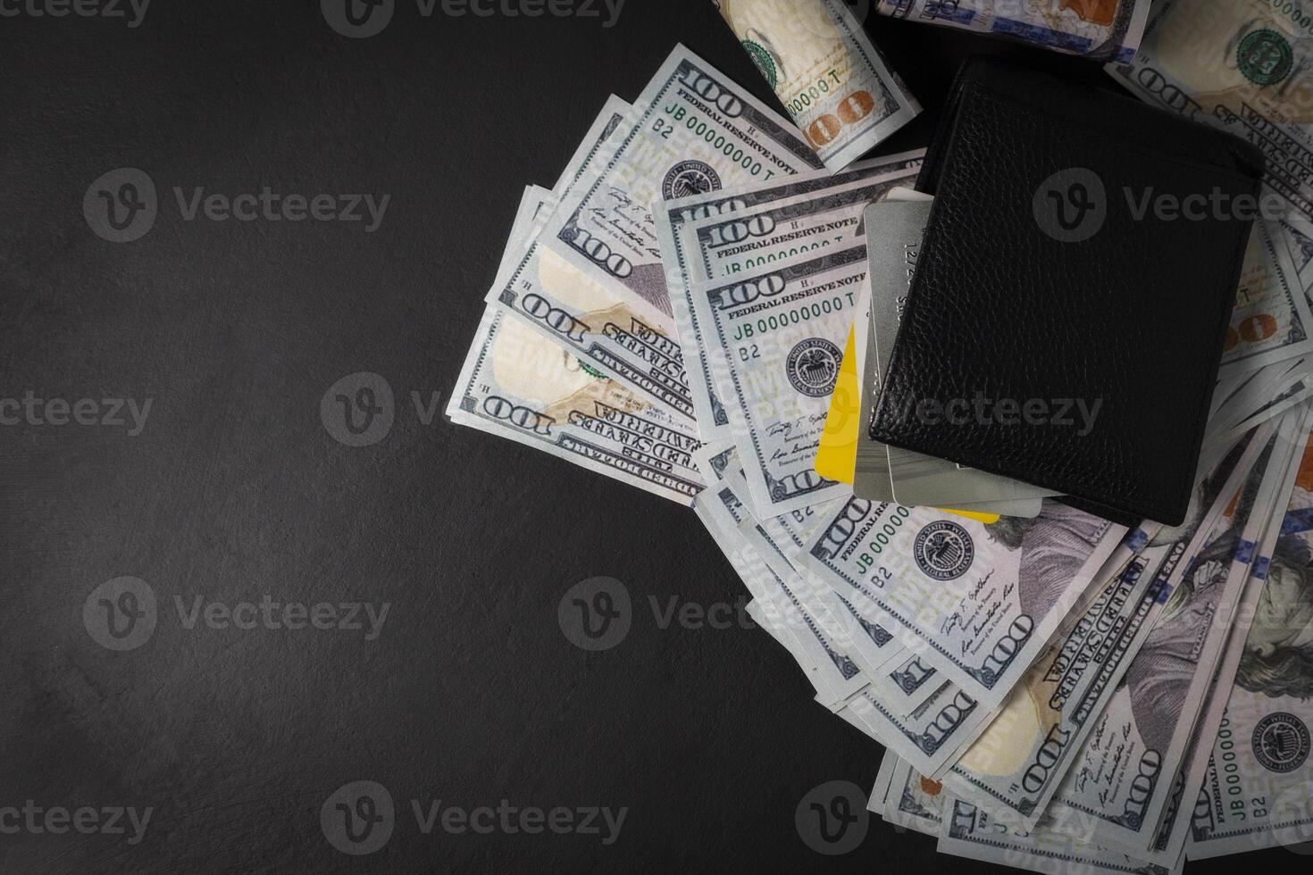 dollar banknote Business concept, banking, finance, investment Success isolated on black background photo