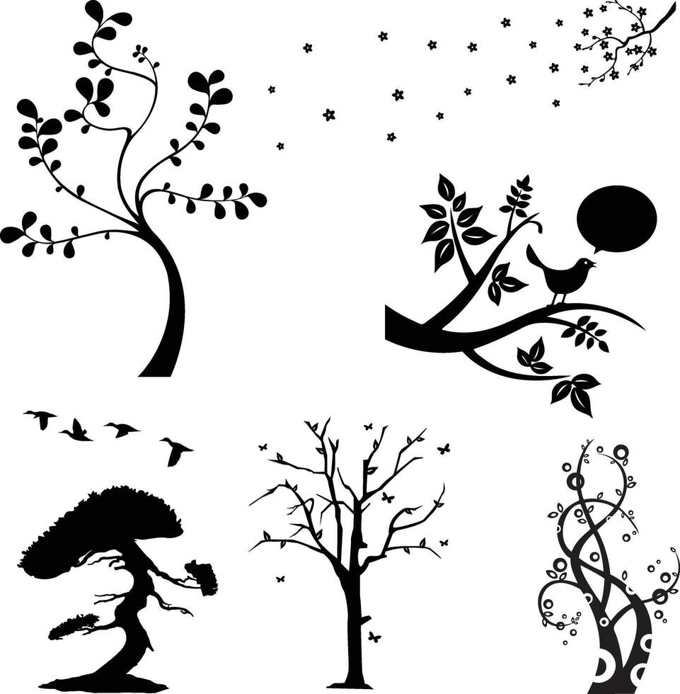 tree and plant clip art vector