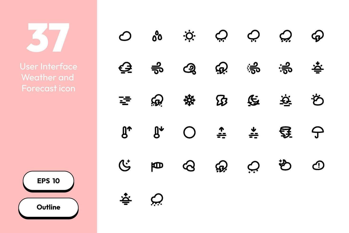 Weather and Forecast icon in Outline Style vector