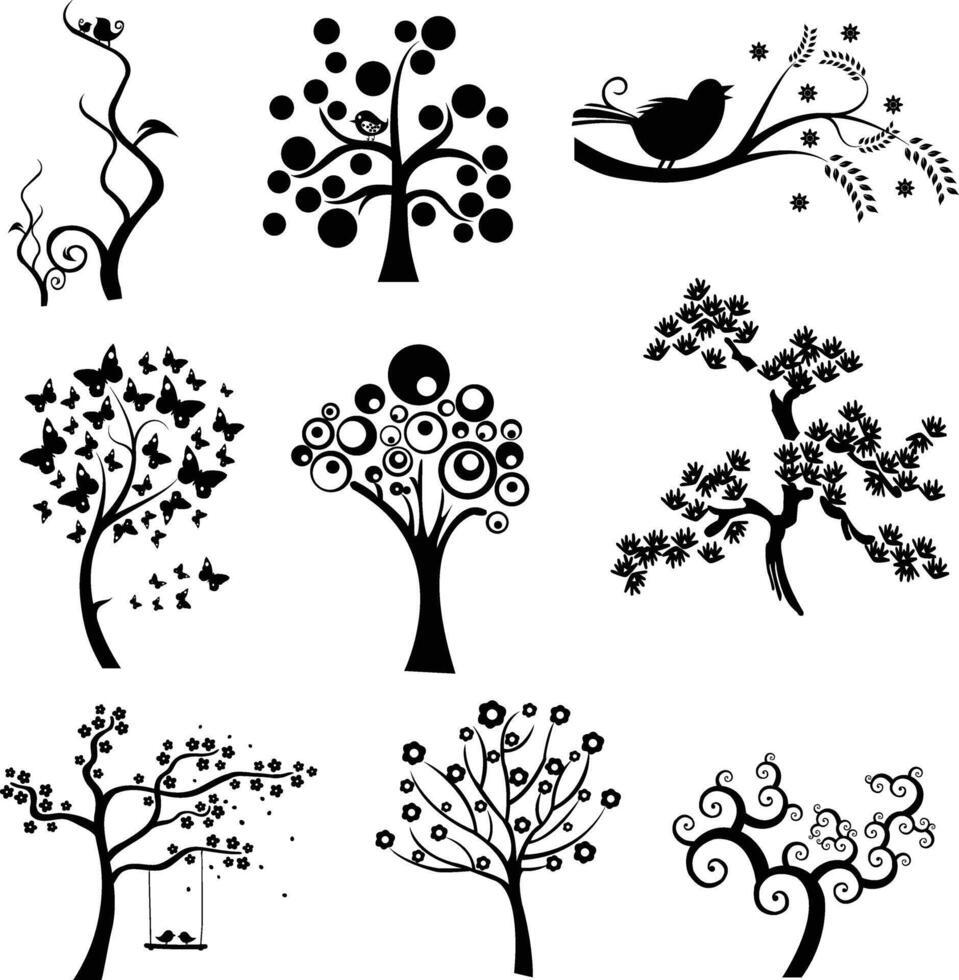 tree and plant clip art vector