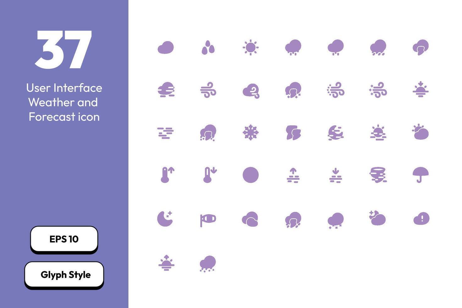 Weather and Forecast icon in Glyph Style vector