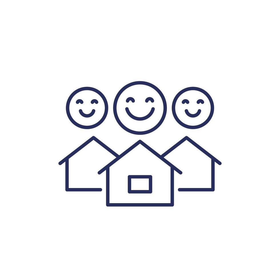 good neighbourhood icon, line vector