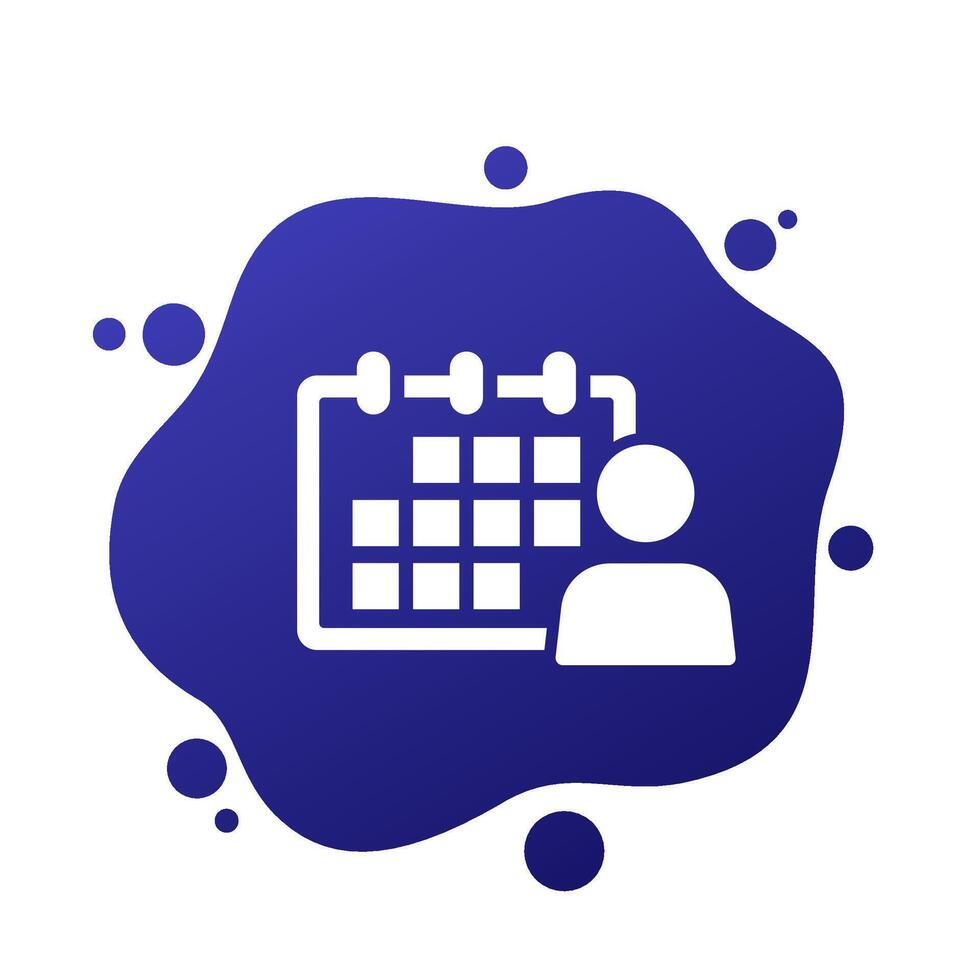 appointment icon with a calendar vector