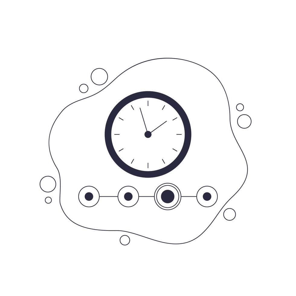 timeline illustration with a clock vector