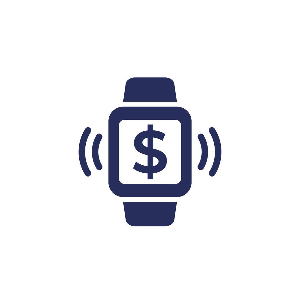 payment with smart watch icon vector