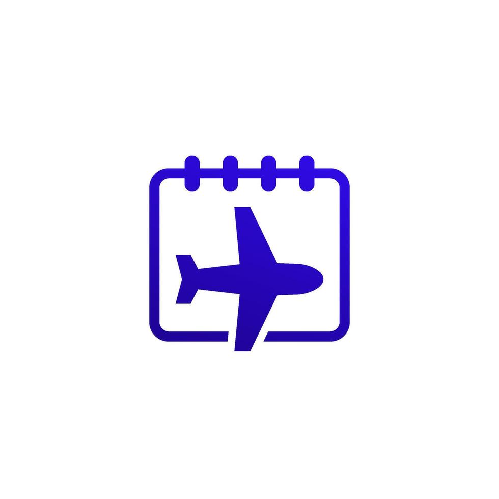 Flight calendar or schedule icon, pictogram vector