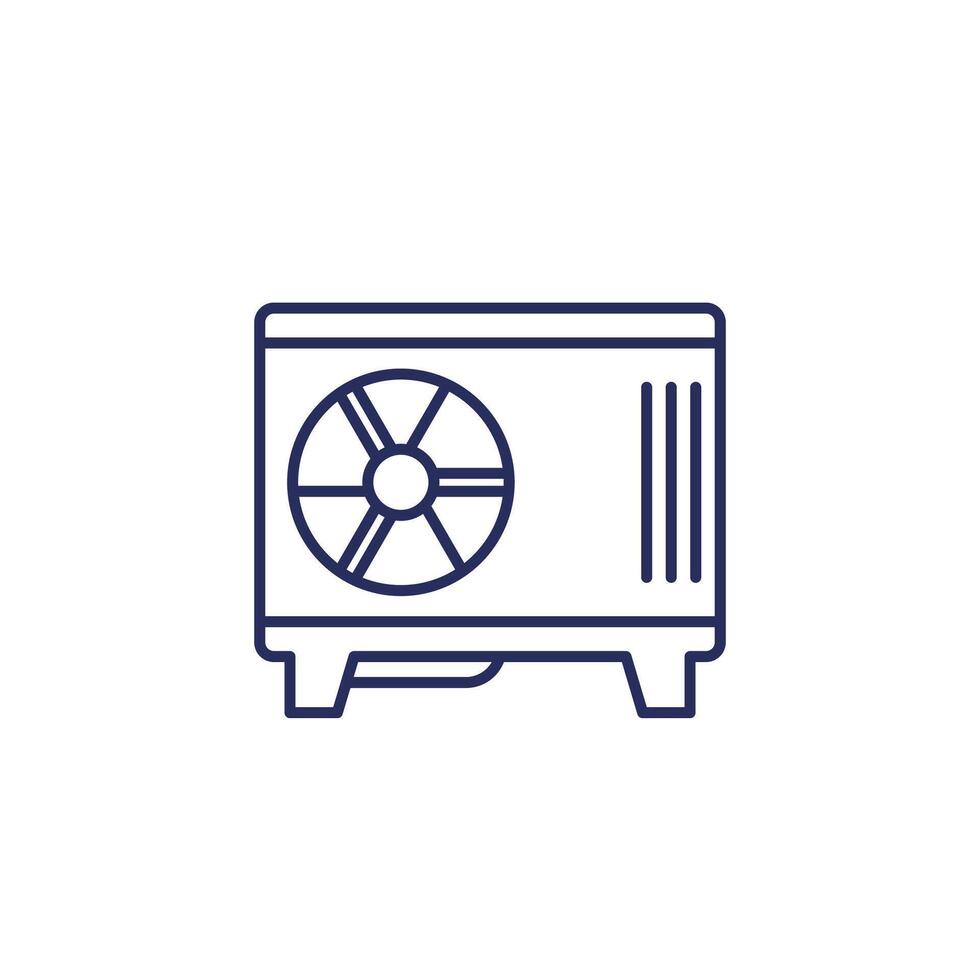 heat pump line icon on white vector