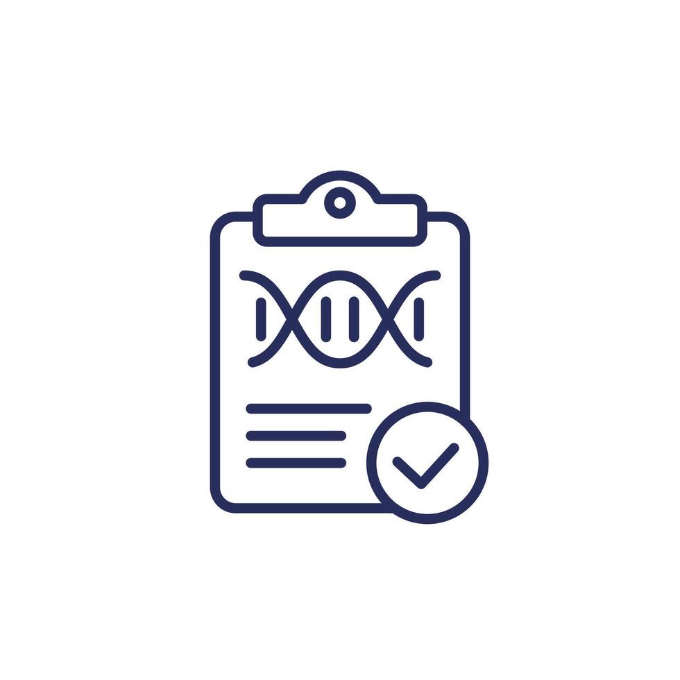 DNA test result line icon on white vector