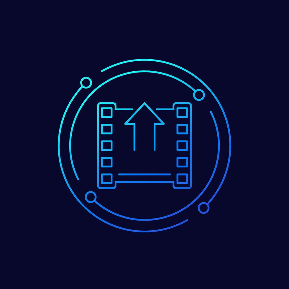 upload icon, linear design vector