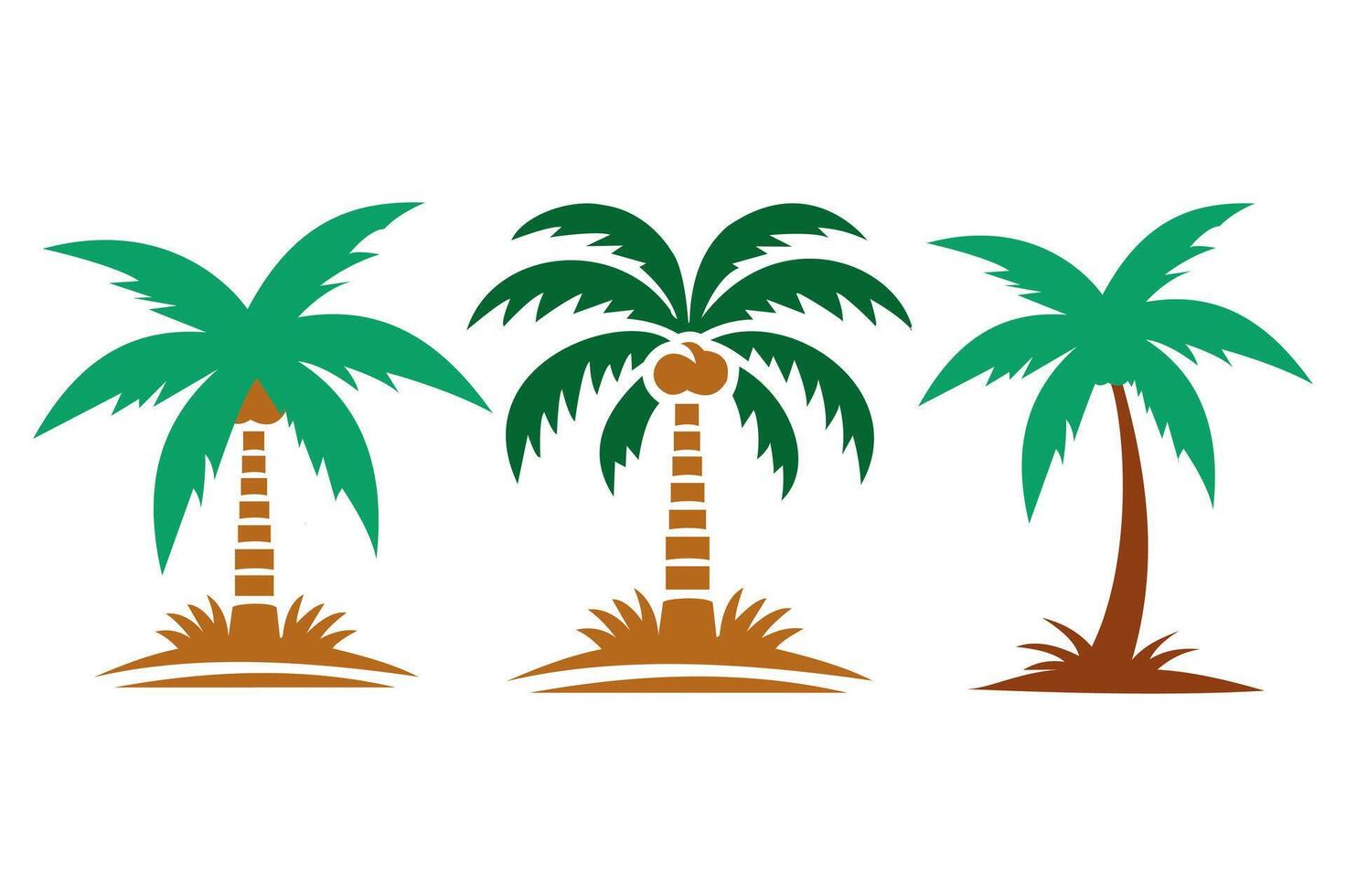 Set of colorful palm trees vector
