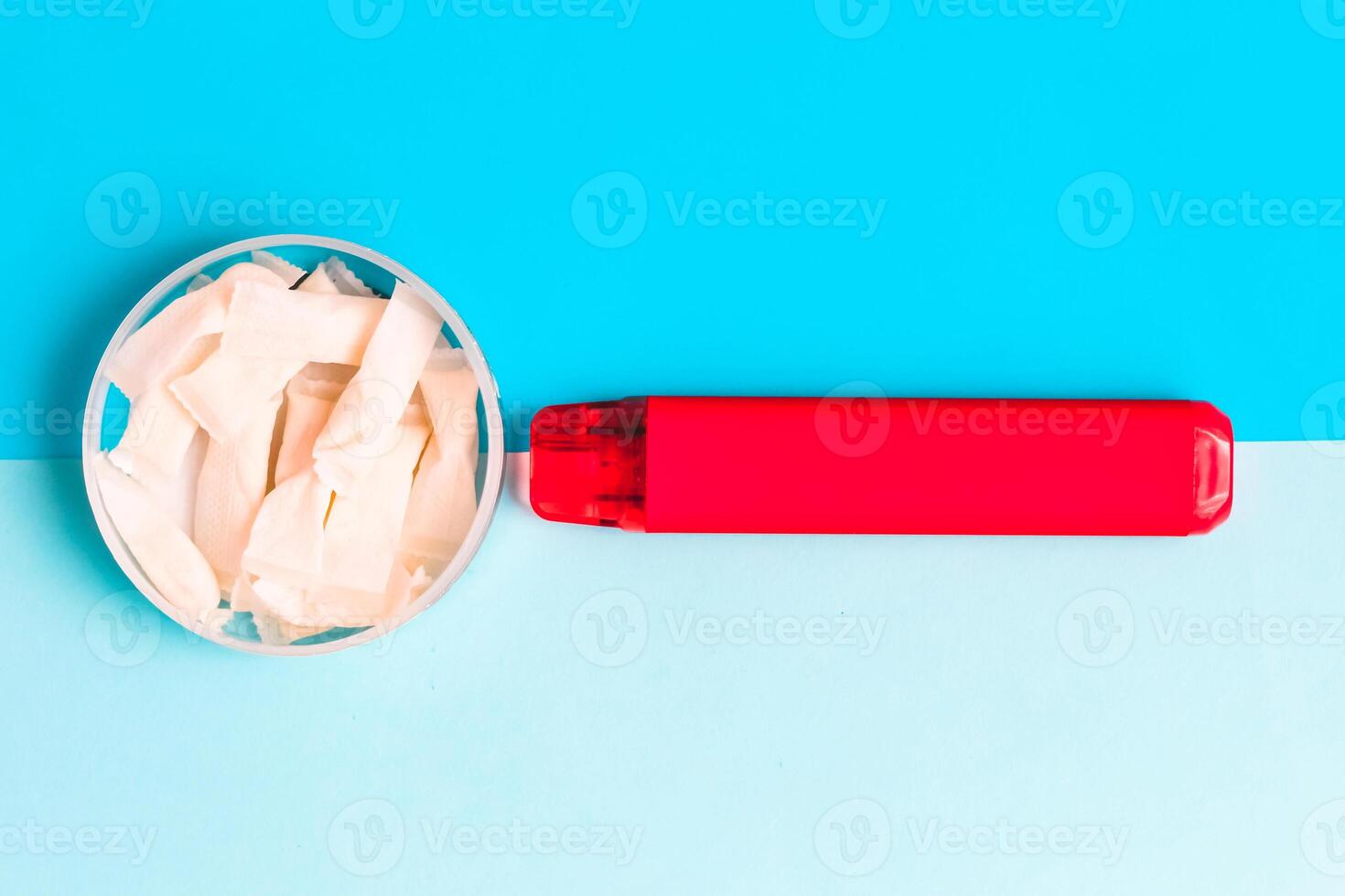 Nicotine pads snus, cigarette replacement, together with an electronic cigarette. photo