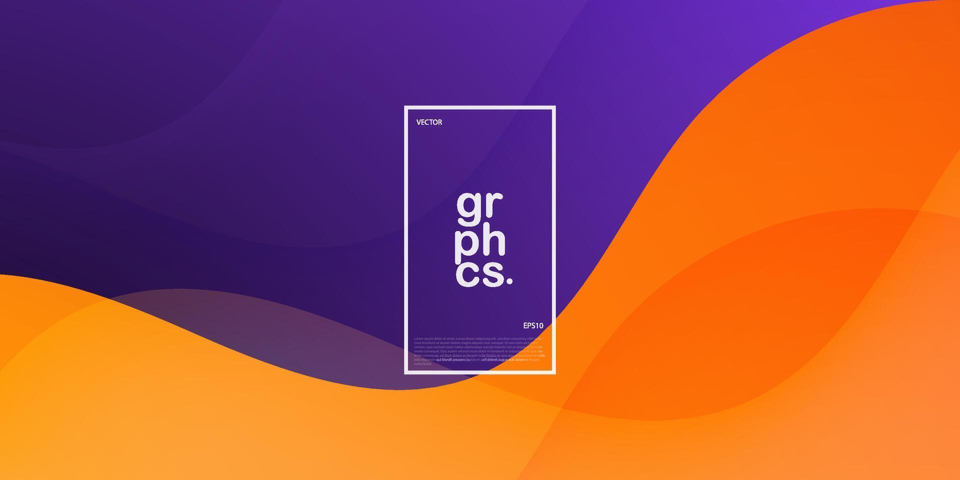 Abstract 3D background wave art design with purple and orange combination for design. Eps10 vector